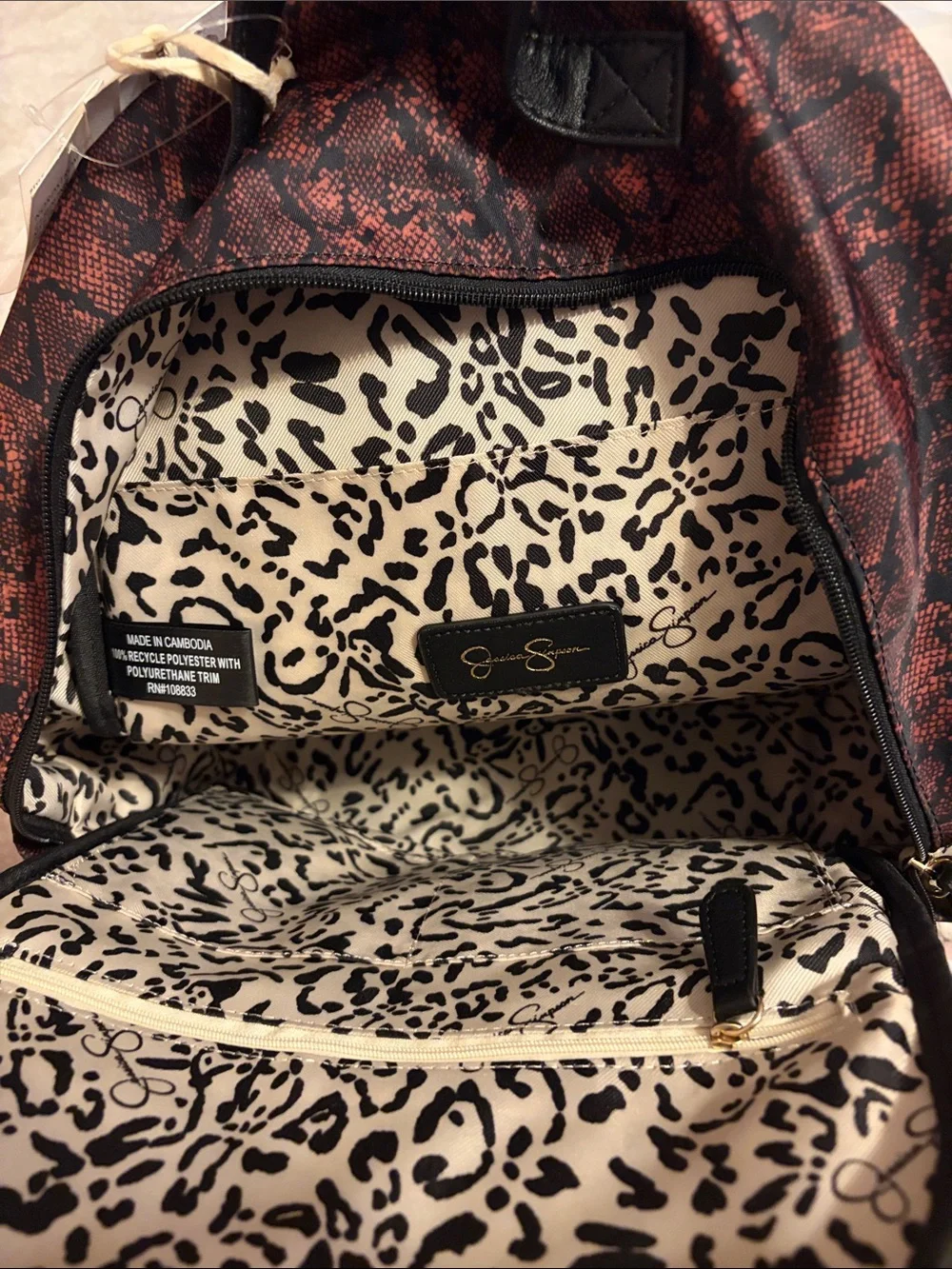 Jessica Simpson Snake-Print Backpack NWT